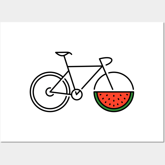 Bicycle Watermelon Wall Art by VEKTORKITA